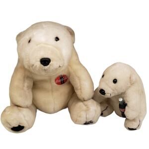Vintage 1993 Coca Cola Polar Bears Plush Coca-Cola Company Bears Collectables